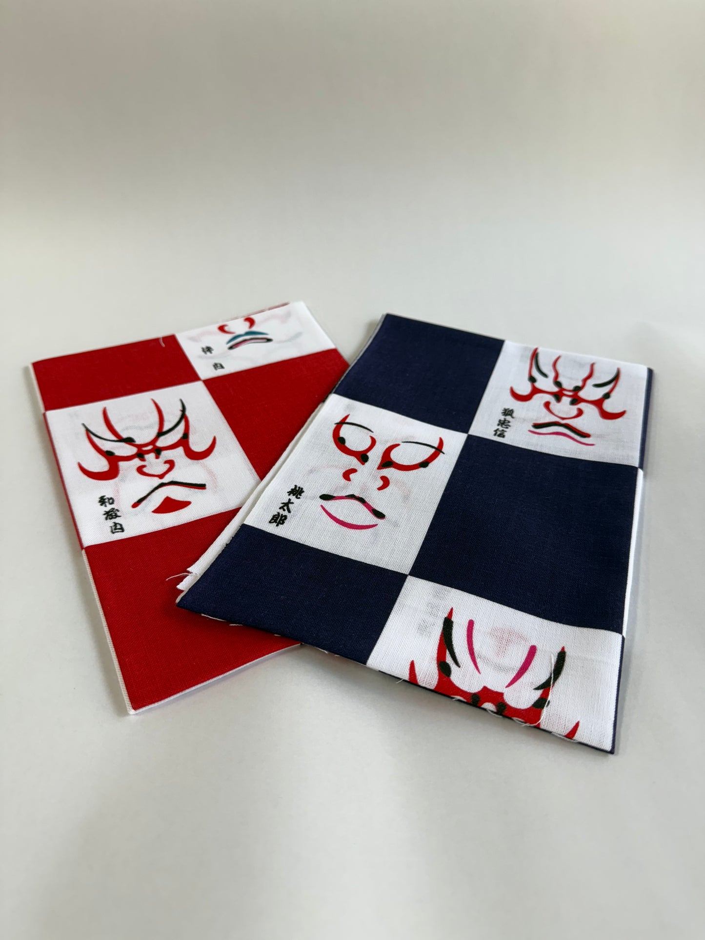 歌舞伎 隈取 市松柄 手ぬぐい / Kabuki Kumadori Ichimatsu Tenugui